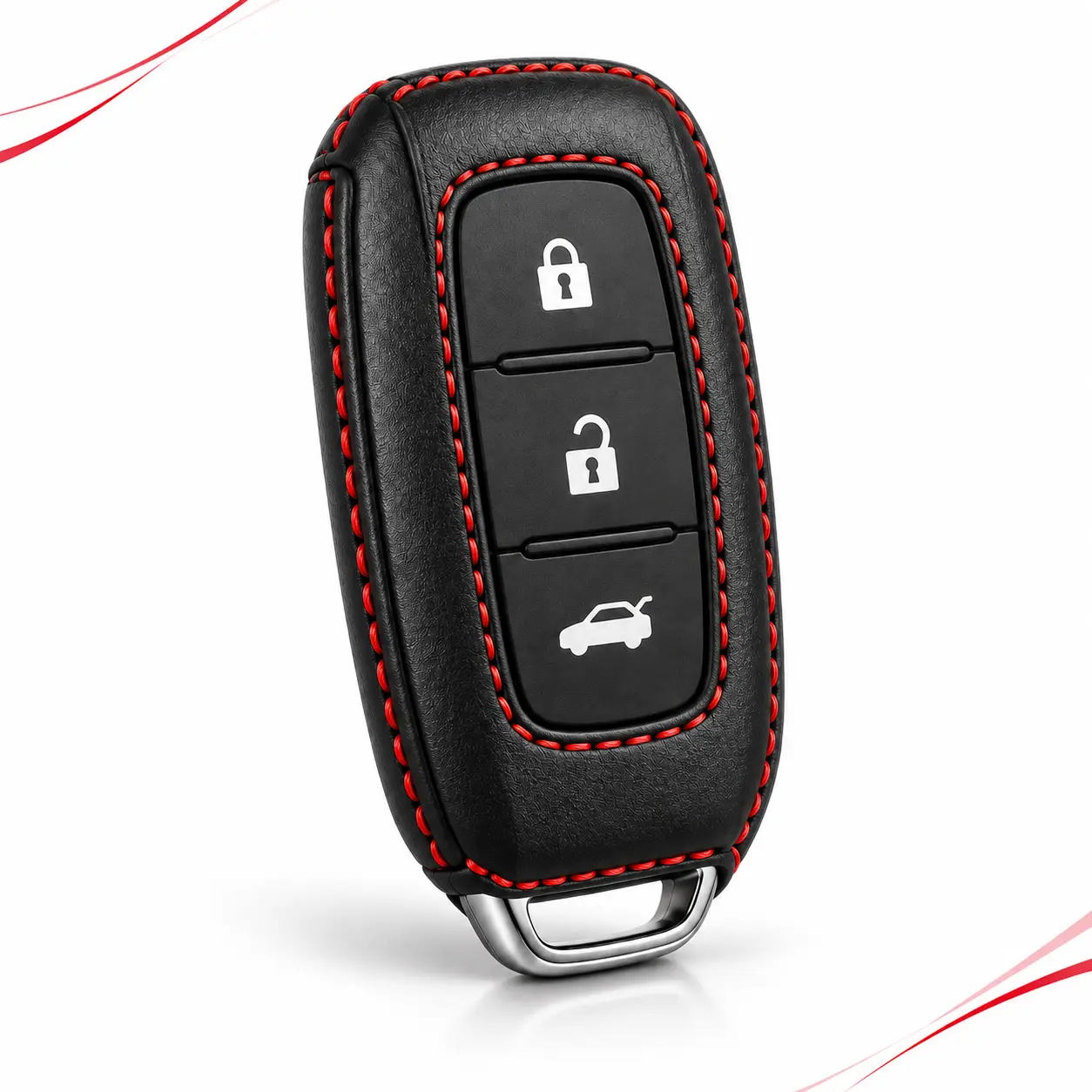Maruti Suzuki 2-Button Black Leather Key Cover - Image 2